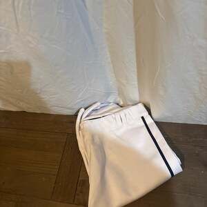 RAMP Adult Mens White Baseball Pants with Navy Blue Piping Size XL